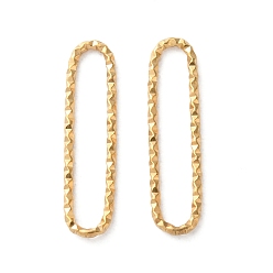 Настоящее золото 18K Ионное покрытие (ip) 304 соединительные кольца из нержавеющей стали, текстурированный овал, реальный 18 k позолоченный, 20x5x1 мм, внутренний диаметр: 17.5x3 мм