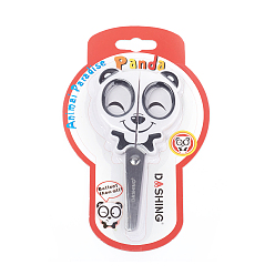 Blanco Tijeras artesanales de acero inoxidable para niños, con mango de plástico, para coser, elaboración, proyectos de bricolaje, panda, blanco, 130x64 mm
