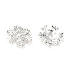 Серебро Колпачки для бусин из прозрачного кубического циркония из латуни, долговечный, серебряные, 7.5x7.5x2 мм, отверстие : 1 мм