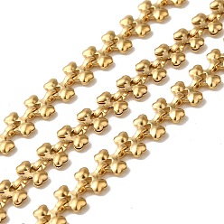 Real 18K Gold Plated Ion Plating(IP) 304 Stainless Steel Heart Link Chains, Unwelded, with Spool, Real 18K Gold Plated, 5.5x6x2mm, 10m/roll