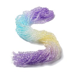 Сливовый Прозрачные стеклянные бусины, сегментированные разноцветные бусины, треугольные, слива, 4.5x4.5x3 мм, отверстие : 0.9 мм, около 142 шт / нитка, 13.58~13.78'' (34.5~35 см)