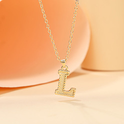 Letter L Ожерелья с подвесками в виде инициалов из сплава, золотые, Письмо L, 18.31 дюйм (46.5 см)