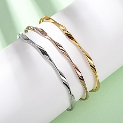 (52) Непрозрачная лаванда 3 шт. 3 цвета 304 наборы витых браслетов из нержавеющей стали для женщин, ионное покрытие (ip), разноцветные, внутренний диаметр: 24-1/2 дюйм (62.3 см), 1 шт / цвет