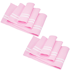 Pink Воротники из ребристой вязки в полоску из полиэстера, Эластичные воротники с отделкой для самостоятельного ремонта одежды, розовые, 790~840x152x2 мм