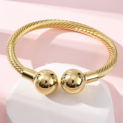 Настоящее золото 18K Латунь манжеты браслеты, браслеты с крутящим моментом для женщин, твист, стойки покрытие, долговечный, без свинца и без кадмия, реальный 18 k позолоченный, внутренний диаметр: 2x2-1/2 дюйм (5.2x6.3 см)