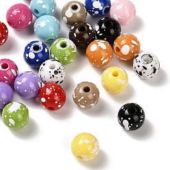 (52) Непрозрачная лаванда Непрозрачные и окрашенные распылением акриловые бусины, круглый с места, разноцветные, 8 мм, отверстие : 1.8 мм, Около 1852 шт / 500 г