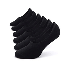 Черный Нескользящие носки-лодочки из поликоттона, невидимые носки, чёрные, 150x82x2 мм