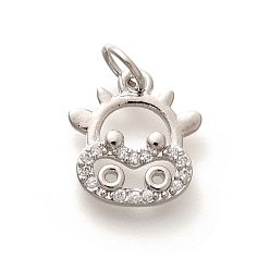 (461) Высокий Металлик Виноград Стойка металлическая латунная микропрофилированная кубическая циркония подвески, долговечный, без свинца и без кадмия, знаки зодиака амулеты, с целью перехода в кольце, крупный рогатый скот, 12x11x2 мм