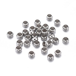 Нержавеющая Сталь Цвет Устойчивы к потускнению 201 разделительные бусины из нержавеющей стали, рондель, цвет нержавеющей стали, 2x1 мм, отверстие : 1.2 мм