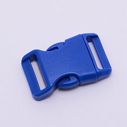 Bleu Pom libération de côté boucles en plastique, fermoirs de bracelet de survie, bleu, 45.5x28x10mm, Trou: 20.5x3mm