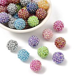 (52) Непрозрачная лаванда AB-цвет смолы горный хрусталь бисер, с акриловыми круглыми бусинами внутри, для жевательной резинки ювелирных изделий, разноцветные, 18x16 мм, отверстие : 2~2.5 мм