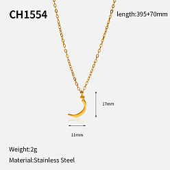 Настоящее золото 18K 304 подвески из нержавеющей стали с арабскими буквами, реальный 18 k позолоченный, 15.55 дюйм (39.5 см), Кулон : 17x11 мм