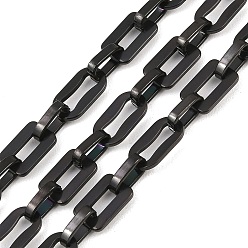 Черный 201 цепи прямоугольные звенья нержавеющие, ионное покрытие (ip), несварные, с катушкой, чёрные, ссылка: 14x7.5x1.5мм и 12x8x1.5мм