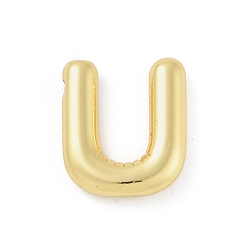 Letter U Gestellmessinganhänger, langlebig überzogen, Bleifrei und cadmium frei, echt 18 k vergoldet, Buchstabe u, 17x15x4 mm, Bohrung: 1.8 mm