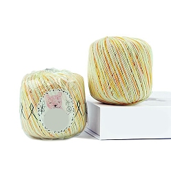 Зелено-Желтый Хлопчатобумажная сегментная окрашенная пряжа, для ткачества, вязание крючком, зеленый желтый, 1.2 мм, около 328.08 ярдов (300 м) / моток