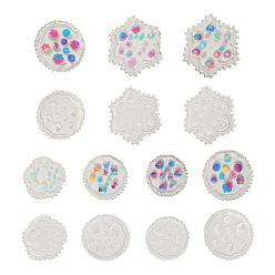 Белый 7шт 7 силиконовые формы для дизайна ногтей, резная форма, для украшения ногтей для ногтей, формы для цветов/листьев/звезд/бабочек/сердечек, белые, 4.9~6.6x0.45 см, 1 шт / стиль