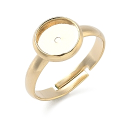 Настоящее золото 24K Регулируемое латунное кольцо-подкладку, пустые круглые подставки для колец, стойки покрытие, долговечный, без свинца и без кадмия, реальный 24 k позолоченный, лоток : 10 мм, 3 мм, размер США 7 1/4 (17.5 мм)