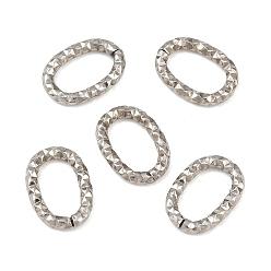 Нержавеющая Сталь Цвет 304 нержавеющей стали связывающий кольца, разъемы для быстрой связи, текстурированный овал, цвет нержавеющей стали, 13x9x2 мм, внутренний диаметр: 9x5 мм