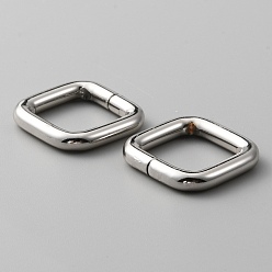 Платина Железное кольцо с квадратной пряжкой, пряжка ремней, аксессуары для багажного ремня, платина, 24x23x4 мм, внутренний диаметр: 16x15 мм