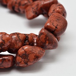 Седло Коричневый Окрашенные синтетические бирюзовые бусины, самородок, седло коричневый, 2~10x4~18 мм, отверстие : 1 мм, о 15.3~15.7 дюйме