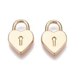 Золотой Стойки подвески обшивки сплава, запирать, золотые, 15.5x10x2.5 мм, отверстие : 4x4 мм