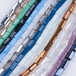 (52) Непрозрачная лаванда Стеклянные бусины, разнообразные, граненые, кубоид, разноцветные, 6.5~7x3~3.5x3~3.5 мм, отверстие : 0.5 мм, около 80 шт / нитка, 20.6~22 дюйм (52.5~56 см)