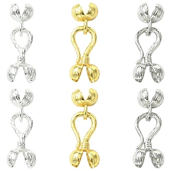 Mixed Color 6Pcs 3 Colors Zinc Alloy S-Hook Clasps, Mixed Color, 20mm, 2pcs/color