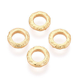 Настоящее золото 24K 925 стерлингов серебряные шарики Spacer, кольцо, реальный 24 k позолоченный, 6x1.5 мм, отверстие : 3.5 мм