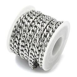 Нержавеющая Сталь Цвет 304 цепи для ограждения из нержавеющей стали, несварные, с катушкой, цвет нержавеющей стали, 9x6x2 мм