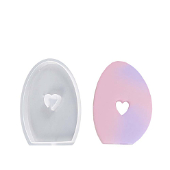 Белый Овальные чашки коврик силиконовые формы, формы для литья смолы, для уф-смолы, изготовление изделий из эпоксидной смолы, белые, 141x111x13 мм