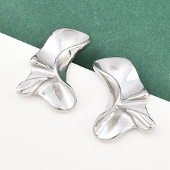 Нержавеющая Сталь Цвет 304 серьги-гвоздики из нержавеющей стали, цвет нержавеющей стали, 34x23 мм