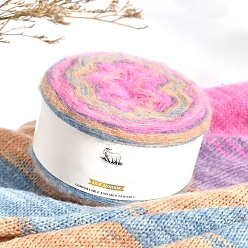 Ярко-Розовый Пряжа для вязания градиентный шелк мохер, для одежды шарфы свитера шали шапки, ярко-розовый, 0.5~1 мм, около 273.40 ярдов (250 м) / моток