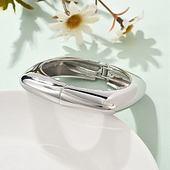 Платина Шарнирные браслеты из сплава для женщин, геометрический квадрат, платина, 1/2 дюйм (1.35 см), внутренний диаметр: 2-1/4 дюйм (5.65 см)