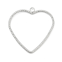 Платина Латунные подвески, без кадмия, без никеля и без свинца, полые сердца, платина, 22.5x24x2 мм, отверстие : 1.6 мм