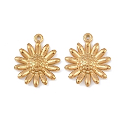 Цветок 201 подвески из нержавеющей стали, золотые, подсолнечник, 18.5x15.5x2.5 мм, отверстие : 1.2 мм