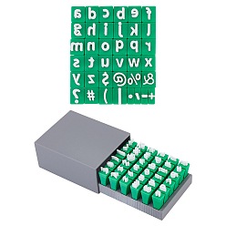 Морско-зеленый Наборы глиняных штампов со строчными буквами из пластика, для глиняной керамики, цвета морской волны, 93x74x41 мм, картина: 2.5~9.5x2.5~8 мм, 36 шт / комплект