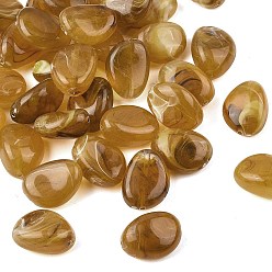 Темно-Золотистый Непрозрачные акриловые бусины, самородки, темные золотарник, 17~18x13~13.5x8~8.5 мм, отверстие : 1.4 мм, 393 шт / 500 г