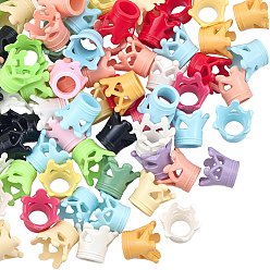 (52) Непрозрачная лаванда 100шт. непрозрачные акриловые бусины, окрашенные методом запекания, корона, разноцветные, 12x15x13.5 мм, отверстие : 7 мм