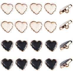 (52) Непрозрачная лаванда 20 шт. 2 цвета сплава эмалированные металлические кнопки, сердце, золотой свет, разноцветные, 17.5x18x7.5 мм, отверстие : 2 мм, 10 шт / цвет