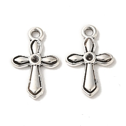 Античное Серебро Подвески из сплава , крестик, античное серебро, без свинца и без кадмия, 19.5x12x2 мм, отверстие : 1.5 мм