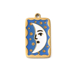 Луна 304 нержавеющей стальной эмали подвески, золотые, луна, 19.5x11x1.6 мм, отверстие : 1.4 мм