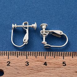Silver 925 Sterling Silver Clip-on Earring Findings, Spiral Ear Clip, Screw Back Ear Components Non Pierced Earring Converter, Silver, 15x14mm