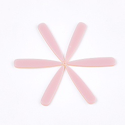 Pink Cellulose Acetate(Resin) Big Pendants, teardrop, Pink, 53~54x10~10.5x2.5mm, Hole: 1mm