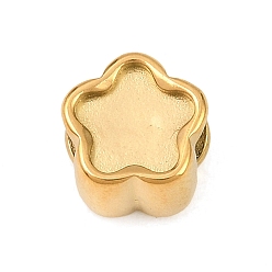 Цветок 304 из нержавеющей стали европейские шарики, бусины с большим отверстием, золотые, цветок, 10x9.5x7 мм, отверстие : 4.5 мм