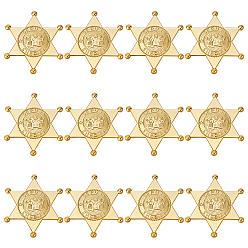 Золотой 12шт. пластиковые кабошоны в форме гексаграммы, золотые, 73x64x2.5 мм