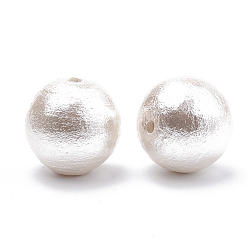 Lavender Blush Compressed Cotton Pearl Beads, Eco-Friendly, Dyed, Round, Lavender Blush, 12~12.5mm, Hole: 1.5mm
