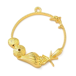 Shell Shape Подвески из сплава с открытой задней частью в стиле океана, для diy уф смолы, эпоксидная смола, Прессованные цветочные украшения, долговечный, золотые, диван, 41x36x5.5 мм, отверстие : 2.2 мм