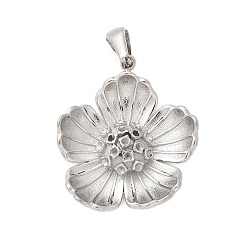 Нержавеющая Сталь Цвет 304 подвески из нержавеющей стали, цветочный шарм, анти-тускнение, цвет нержавеющей стали, 28.5x25.5x6 мм, отверстие : 3x7 мм