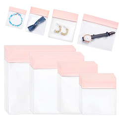 Pink 32 шт. 4 стили прозрачные пакеты из ЭВА с застежкой-молнией, верхние пакеты с самозапечатыванием, прямоугольные, розовые, 8.2~11x7.2~11.8x0.04~0.28 см, 8 шт / стиль