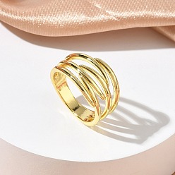 Золотой Латунные кольца на палец для женщин, шпагат, золотые, 12 мм, размер США 6 1/4 (16.7 мм)